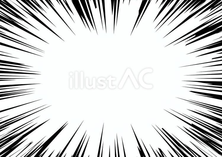 漫画の集中線・効果線 集中線,効果線,放射線のイラスト素材