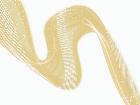 風のリボン-ゴールド02 風,リボン,ベージュ,淡色,ナチュラル,抽象,背景,きらめき,光,ラインのイラスト素材