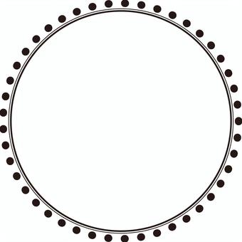 ドットとラインの丸フレーム・黒 フレーム,丸,ドット,点,ベクター,白バック,飾り,円,額,囲みのイラスト素材