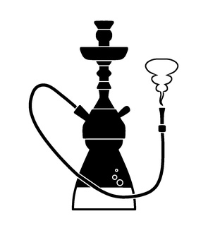 シーシャ(水タバコ)アイコン シーシャ,水たばこ,水煙管,煙草,喫煙,喫煙具,ろ過,ホース,アイコン,シンプルのイラスト素材