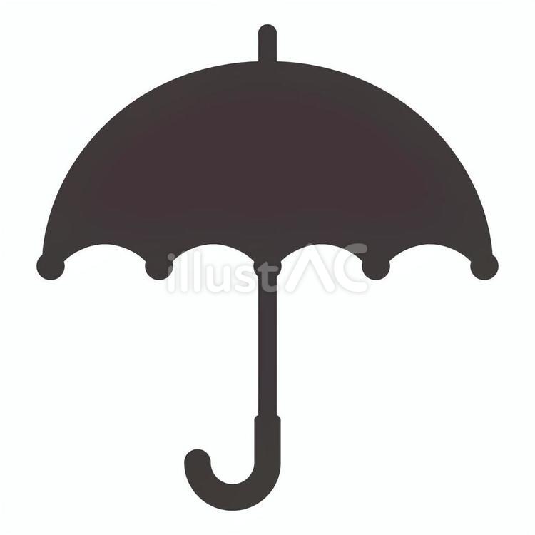傘1(モノクロ1色) 傘,雨,アイコンのイラスト素材
