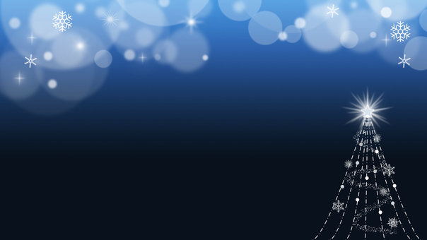 キラキラ光るクリスマスツリー（青1） クリスマス,クリスマスツリー,背景,キラキラ,雪,結晶,おしゃれ,きれい,１２月,12月のイラスト素材