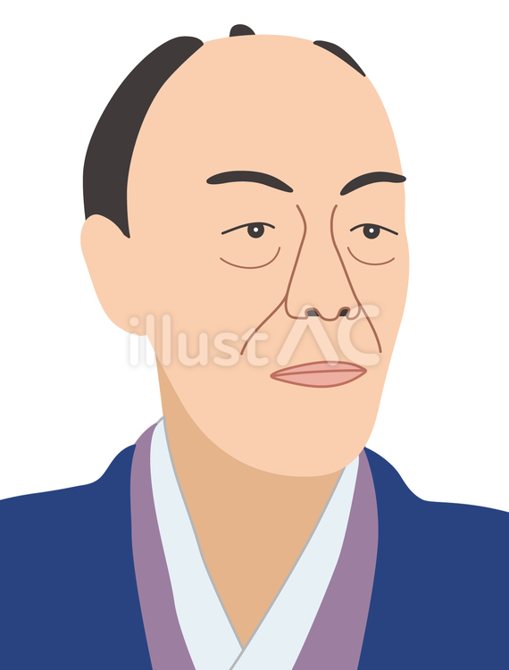 横井小楠（カラー） 横井小楠,歴史,幕末のイラスト素材