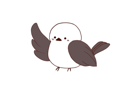 差し示すシマエナガ シマエナガ,横向き,動物,かわいい,羽,鳥のイラスト素材