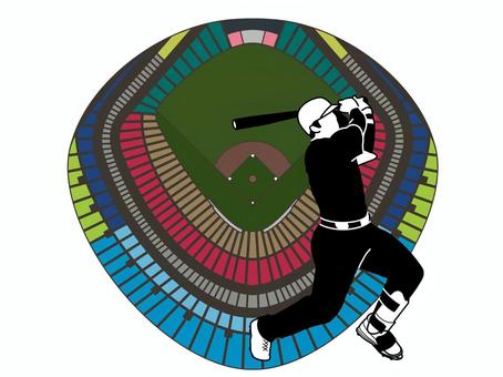 ベースボール ベースボール ベースボール,野球,スポーツ,球技,野球場,球場,グランド,スタンド,観客席,ダイヤモンドのイラスト素材