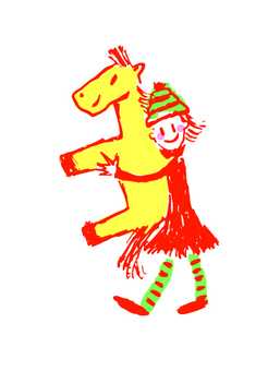 A girl holding a horse, JPG and EPS A girl holding a horse, , JPG and EPS