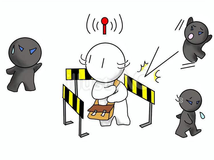 危機管理を意識して歩く 危機管理,防犯,アンテナのイラスト素材