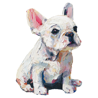 厚塗りフレンチブルドッグ フレンチブルドッグ,犬,ペット,動物,油絵,厚塗り,イラスト,かわいい,ゆるい,キャラクターのイラスト素材