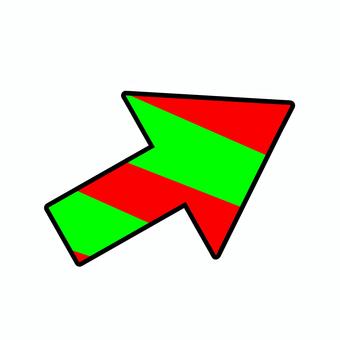 注目が集まるしましま矢印_赤緑 矢印,進む,前進,進行,移動,次,ネクスト,方向,png,背景透明のイラスト素材