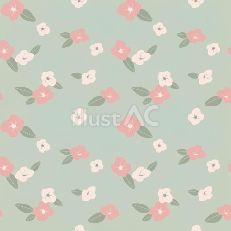 北欧風のパターン背景 花柄,ボタニカル,レトロのイラスト素材