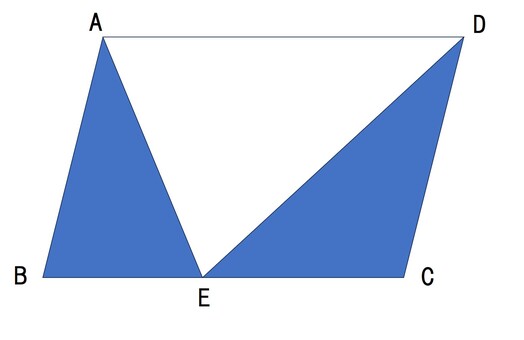 平行四辺形と三角形の切り抜き図形問題 算数,小学生,中学受験,プリント,テスト,平行四辺形,三角形,切り抜き問題のイラスト素材
