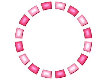 三崩し模様のフレ−ム　円　ピンク 三崩し模様,フレ−ム,ポストカード,メッセージカード,飾り枠,あしらい,円,丸,サ−クル,背景なしのイラスト素材