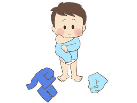 お着替えをする男の子 お着替えをする男の子 男の子,子ども,着替え,視覚支援,絵カード,スケジュール,お支度ボードのイラスト素材