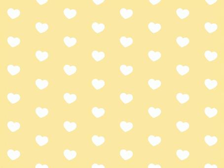 ハート柄（白ハート・黄色） ハート,ハート柄,背景,黄色,パステル,白,水玉,ハートマーク,背景素材,背景透過のイラスト素材