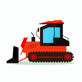 乗り物 076 ブルドーザー,工事車両,建設,重機,はたらく車,トラクター,イラスト,オレンジ,機械,土木のイラスト素材