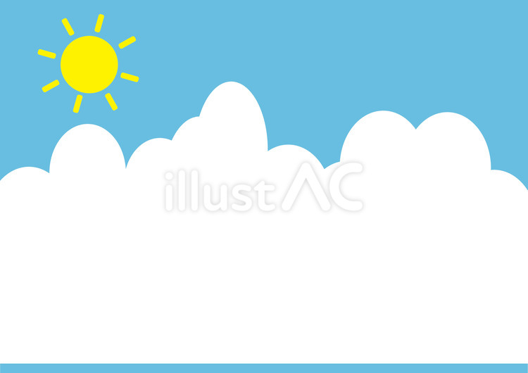 青空と太陽フレーム 青空,太陽,雲のイラスト素材