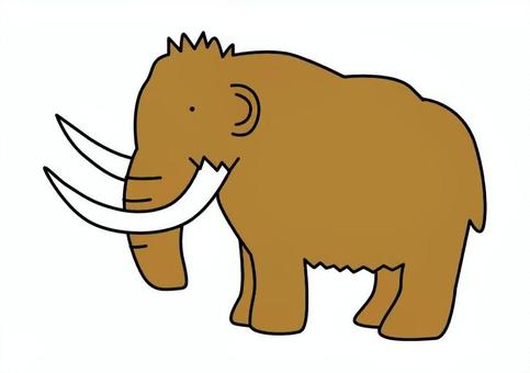 マンモス マンモス,旧石器時代,牙,氷河期,毛,茶色,かわいいのイラスト素材