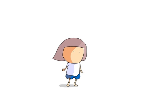 心のままに　おかっぱ 女の子,おかっぱ,心,正直,大事,自分らしく,感じるのイラスト素材