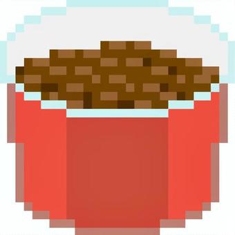 Illustration, dot picture, natto, simple, 