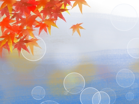 紅葉背景　明るめ 紅葉,秋,水彩のイラスト素材