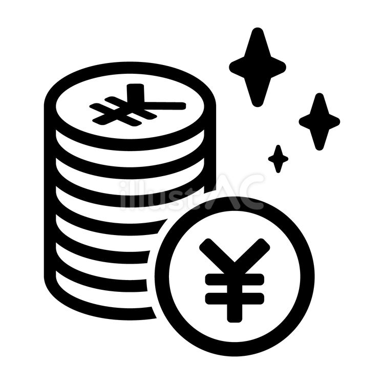 重ねたお金 お金,硬貨,コインのイラスト素材