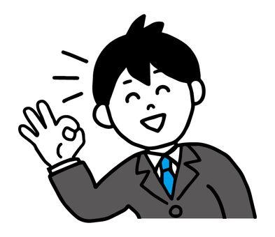 A man in a suit giving an OK sign, , JPG, PNG and AI