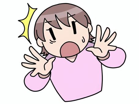 驚く女性のイラスト 人物,女性,驚き,びっくり,リアクション,手書き,衝撃,ドッキリのイラスト素材