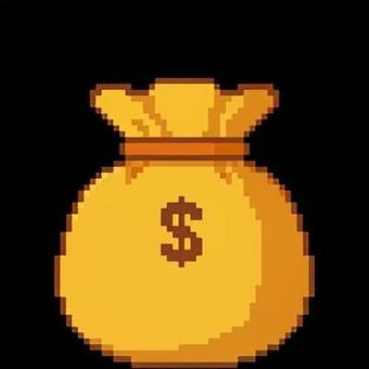 コイン袋　ドット絵 ドット絵,ピクセルアート,ドット,コイン,お金の袋,マネーバッグのイラスト素材