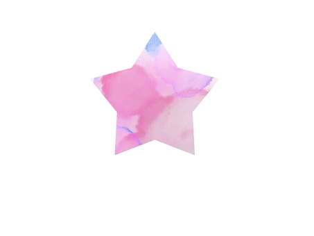 水彩の星（ピンク） 星,水彩,にじみ,シンプル,おしゃれ,可愛い,星型,グラデーション,ピンク,記号のイラスト素材