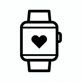 スマートウォッチアイコン スマートウォッチ,アイコン,腕時計,ウェアラブル,端末,モノクロのイラスト素材