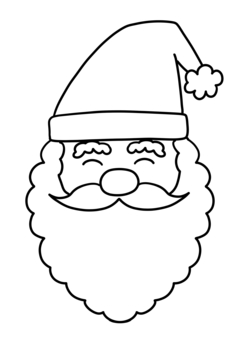 サンタクロース　ぬりえ サンタクロース,ぬりえ,シンプル,かわいい,クリスマスのイラスト素材