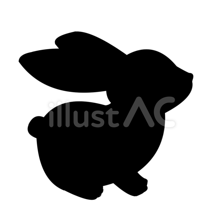 シルエット　うさぎ２ うさぎ,動物,シルエットのイラスト素材