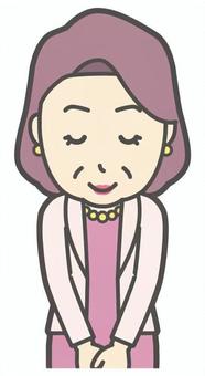  お金持ちマダム-081-バスト 笑顔,おばさん,中年,女性,富裕層,マダム,裕福,お金持ち,ミセス,おばちゃんのイラスト素材