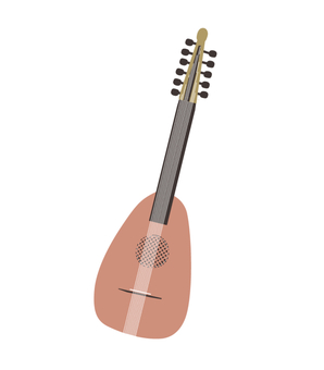 リュート リュート,楽器,弦楽器,木製楽器,ベクター,シンプル,西洋,ヨーロッパ,ドイツ,生活のイラスト素材