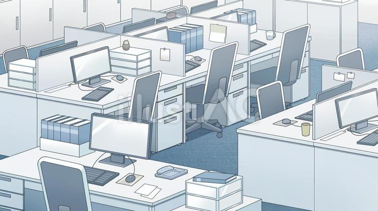 オフィス2の1【背景】 オフィス,会社,仕事場のイラスト素材