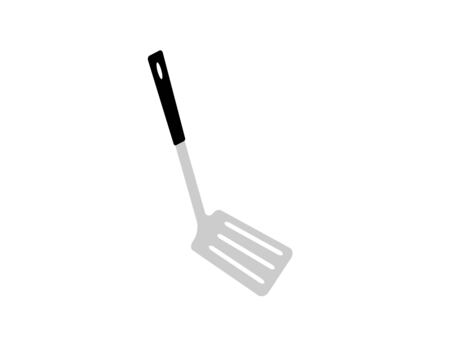 フライ返し フライ返し,調理器具,調理,道具,金属,返し,シンプルのイラスト素材