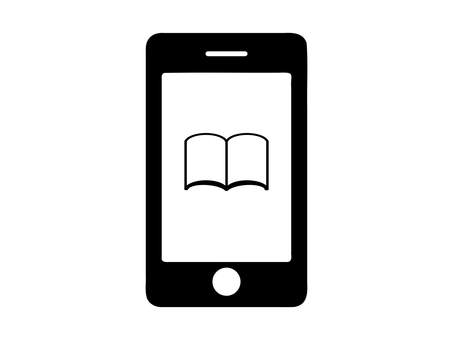 電子書籍をイメージしたアイコン 電子書籍をイメージしたアイコン 電子書籍,本,読書,ブック,読む,オンライン,ネット,インターネット,スマートフォン,スマホのイラスト素材