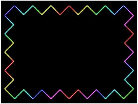 ギザギザフレ−ム　虹色 ギザギザ,フレ−ム,ポストカード,メッセージカード,飾り枠,あしらい,ザラザラ,ノイズ,グラデーション,虹色のイラスト素材