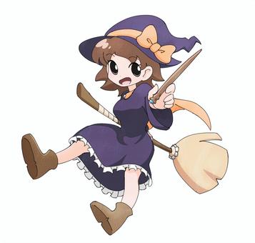 唱える魔女娘 唱える魔女娘 女の子,女性,魔女,魔法,杖,ほうき,ハロウィン,10月,魔法使い,まじないのイラスト素材