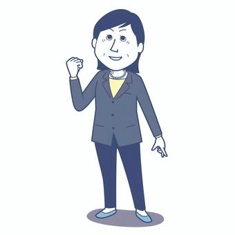 女性のリーダー_淡色版 女性,総理,大臣,総裁,リーダー,上司,経営者,政治家,指導者,スーツのイラスト素材