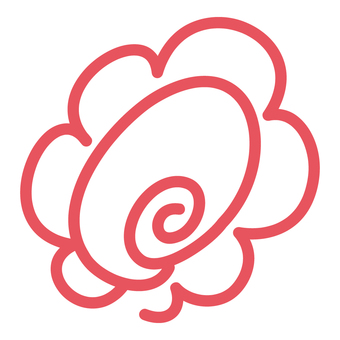 はなまる2(太め/レッド) はなまる,丸付け,サインペン,採点,赤,マーク,ライン,丸,ラフ,ペン画のイラスト素材