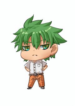 男子高校生 高校生,制服,男の子,学生,sdキャラ,ちびキャラ,デフォルメキャラ,2頭身,白シャツ,シャツのイラスト素材