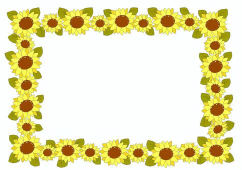 Sunflower frame, decorative frame, message card, space, JPG