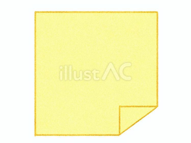 色鉛筆風の文房具　ふせんB 黄 ふせん,メモ,文房具のイラスト素材