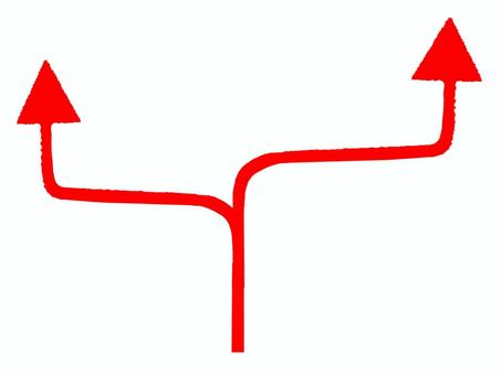 矢印 矢印,分岐点,分かれ道,pop調,手描き,挿絵,ワンポイント,素材,商用可,無料のイラスト素材