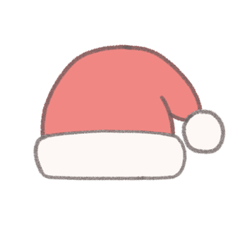 ふわふわサンタ帽子パステル サンタ,帽子,クリスマス,ハット,イベント,アイコン,飾り,シンプル,ゆるい,手描きのイラスト素材