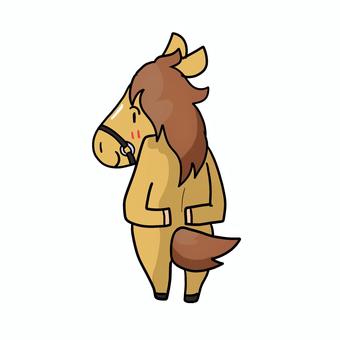 競走馬のイラスト428 競走馬のイラスト428 競走馬,どう?,えっへんのイラスト素材