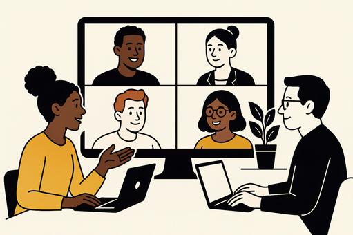 オンライン会議のイラスト