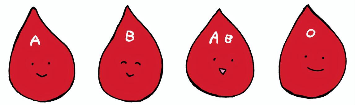 血液型セット a型,b型,ab型,o型,血液型,キャラクター,血液,健康,医療,医学のイラスト素材