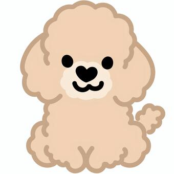 ハート鼻のプードル（おすわり）2 プードル,トイプードル,犬,動物,ハート,鼻,おすわり,シンプル,かわいい,キュートのイラスト素材